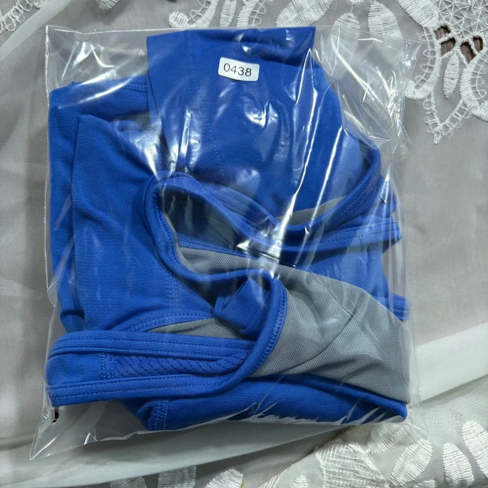 Y2K Workout Babydoll Nike Dri-FIT Built In Bra Tank Top Blue 415102-402 Size M